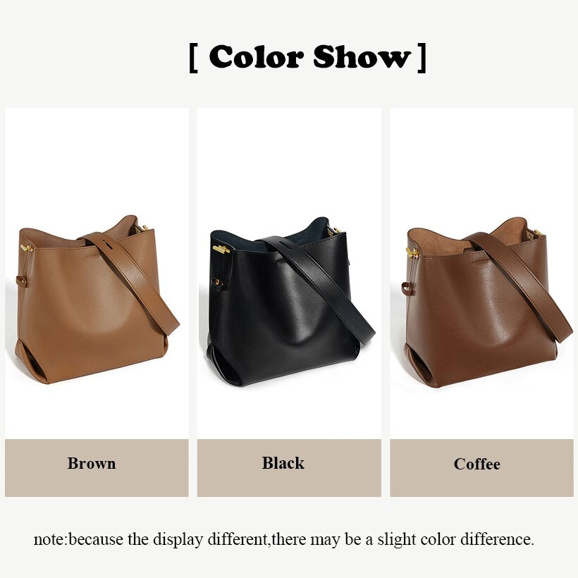 Crossbody Bag Women's Leather Wide Strap Handbag Shoulder Bag